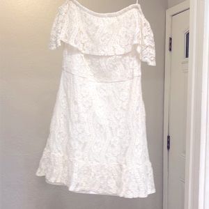 Lacy off the shoulder mini dress. Size Small.